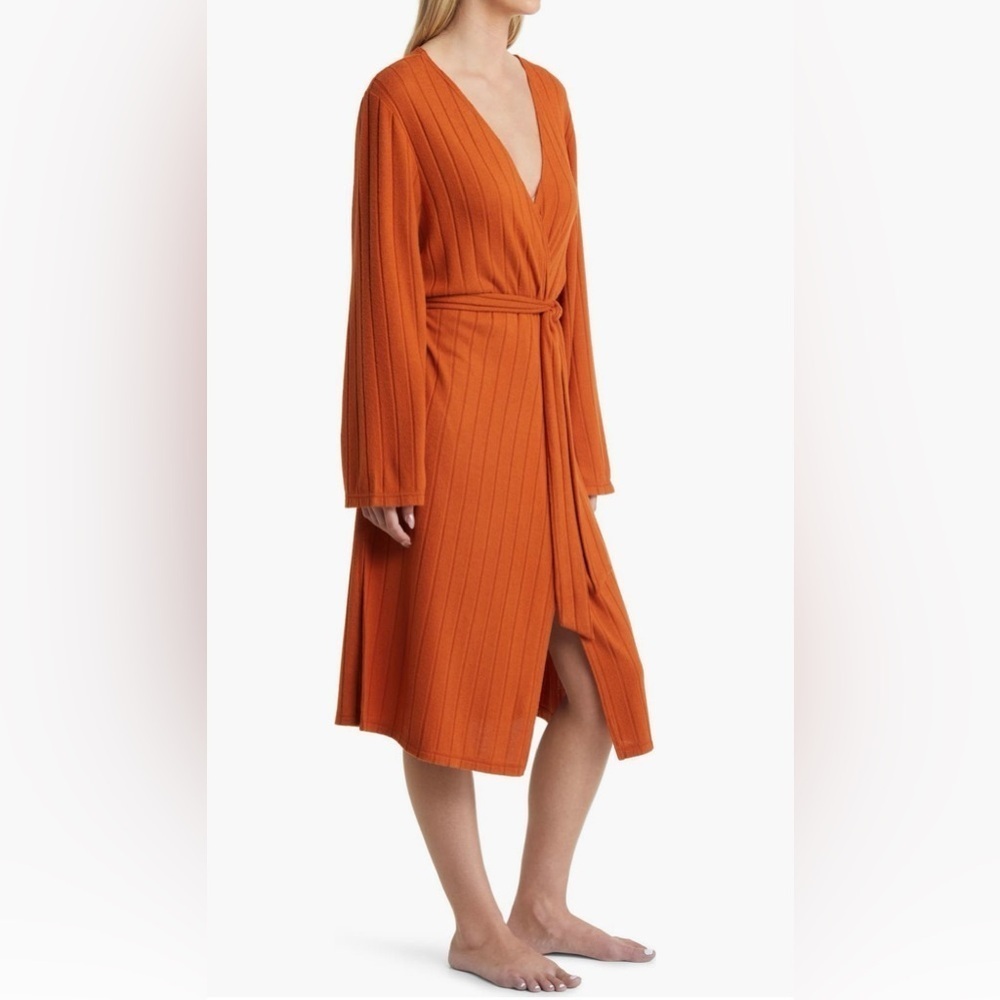 BP Women’s Rust Color Ribbed Robe Size XL - Picture 3 of 10